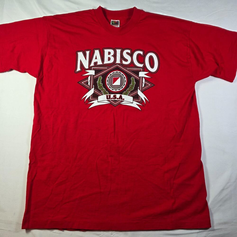 Vintage Nabisco T Shirt Mens XXL Single Stitch Fruit of the Loom Heavy Cotton US
